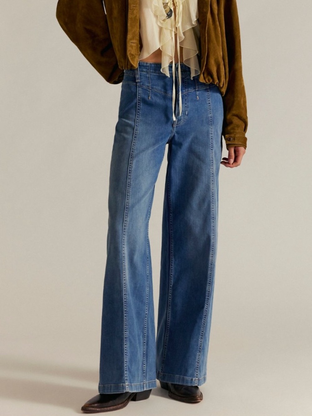 Free People Libre Front Yoke Wide Leg Jeans